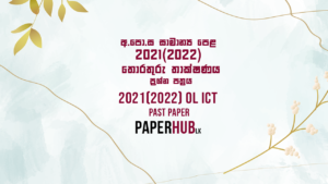 2021(2022) ol ict past paper sinhala medium paperhub.lk
